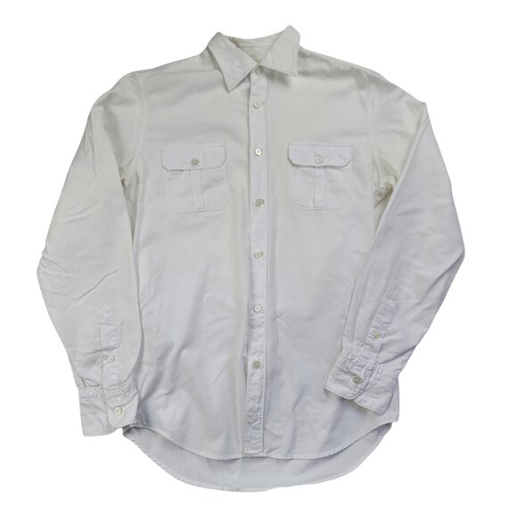 Z Zegna Men's White Button Down Shirt Small Long Sleeve Dress Work Classic - Picture 2 of 13